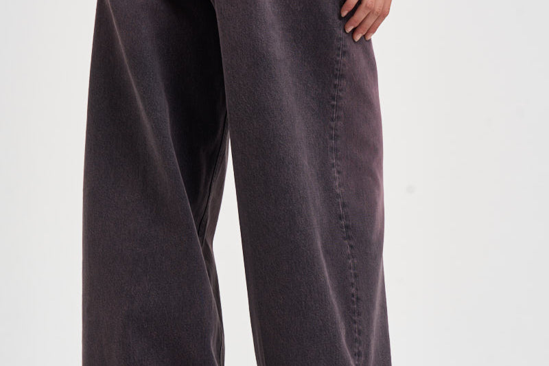 Jeans donna Bethany gamba larga in denim melanzana BETHANY PINKBLACK HAIKURE 