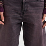 Jeans donna Bethany gamba larga in denim melanzana BETHANY PINKBLACK HAIKURE 