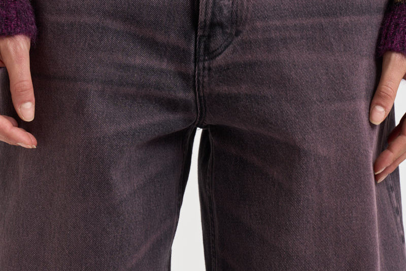 Jeans donna Bethany gamba larga in denim melanzana BETHANY PINKBLACK HAIKURE 