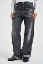 Jeans donna gamba dritta vintage nero BONNIE HEDWIGBLACK HAIKURE 