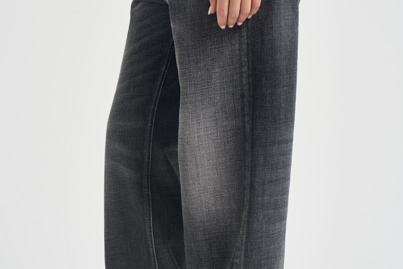 Jeans donna gamba dritta vintage nero BONNIE HEDWIGBLACK HAIKURE 