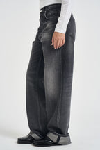 Jeans donna gamba dritta vintage nero BONNIE HEDWIGBLACK HAIKURE 
