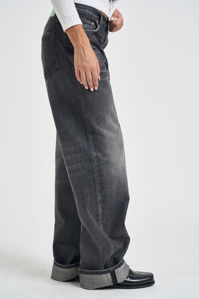 Jeans donna gamba dritta vintage nero BONNIE HEDWIGBLACK HAIKURE 