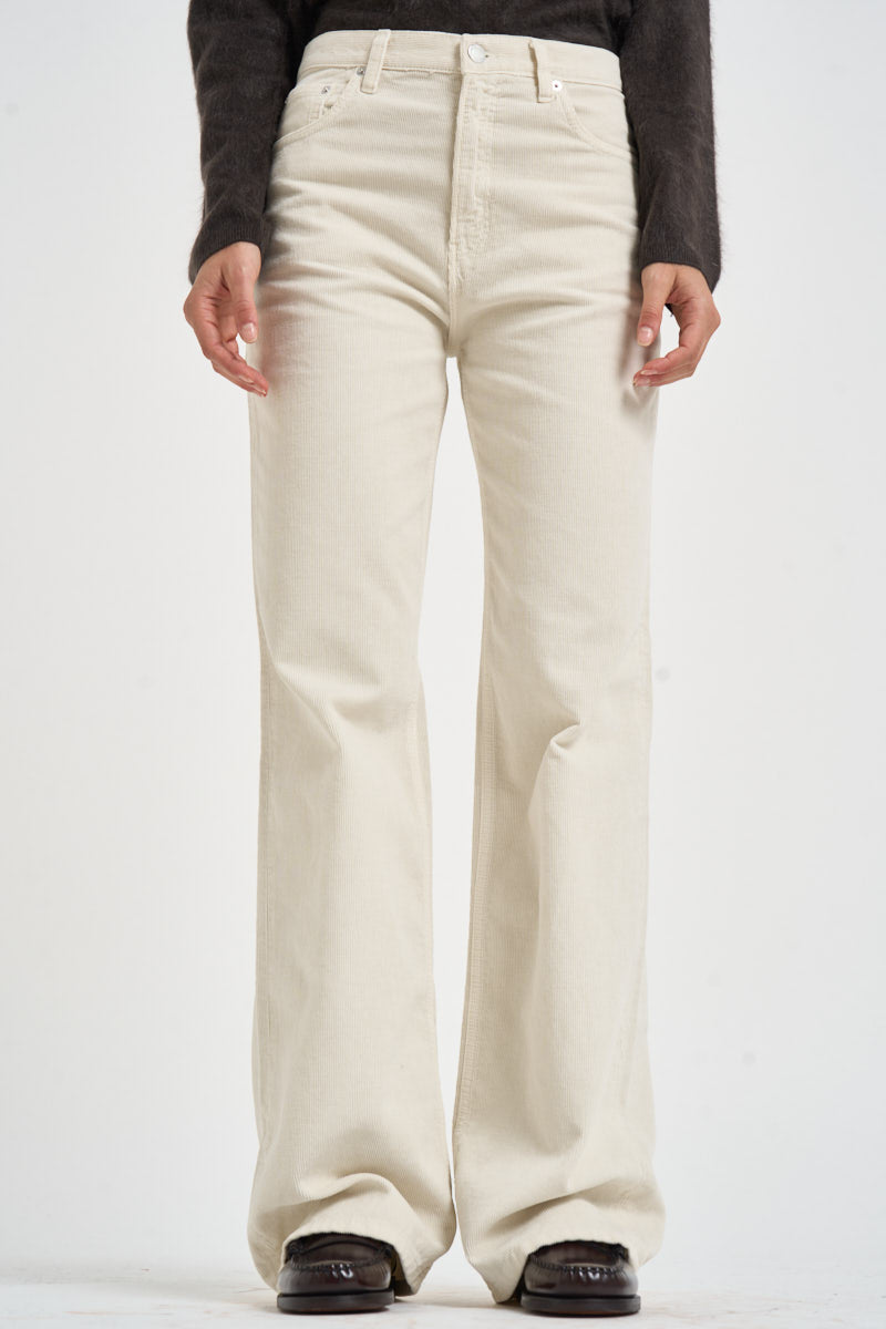 Pantalone donna Korea in velluto a coste panna KOREAVELVETPIER SNOW HAIKURE 