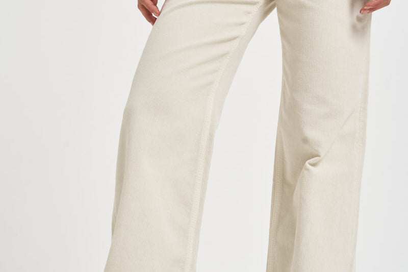 Pantalone donna Korea in velluto a coste panna KOREAVELVETPIER SNOW HAIKURE 
