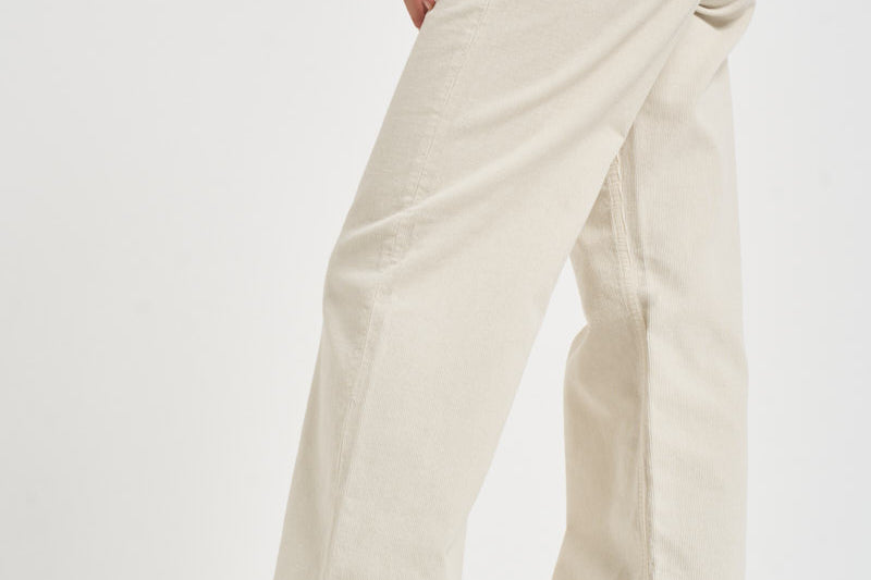Pantalone donna Korea in velluto a coste panna KOREAVELVETPIER SNOW HAIKURE 