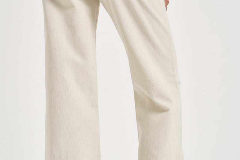Pantalone donna Korea in velluto a coste panna KOREAVELVETPIER SNOW HAIKURE 