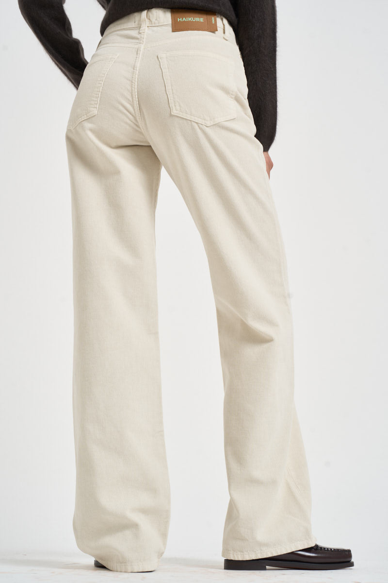 Pantalone donna Korea in velluto a coste panna KOREAVELVETPIER SNOW HAIKURE 