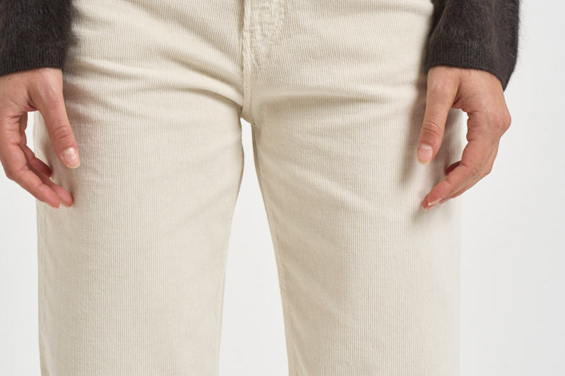 Pantalone donna Korea in velluto a coste panna KOREAVELVETPIER SNOW HAIKURE 