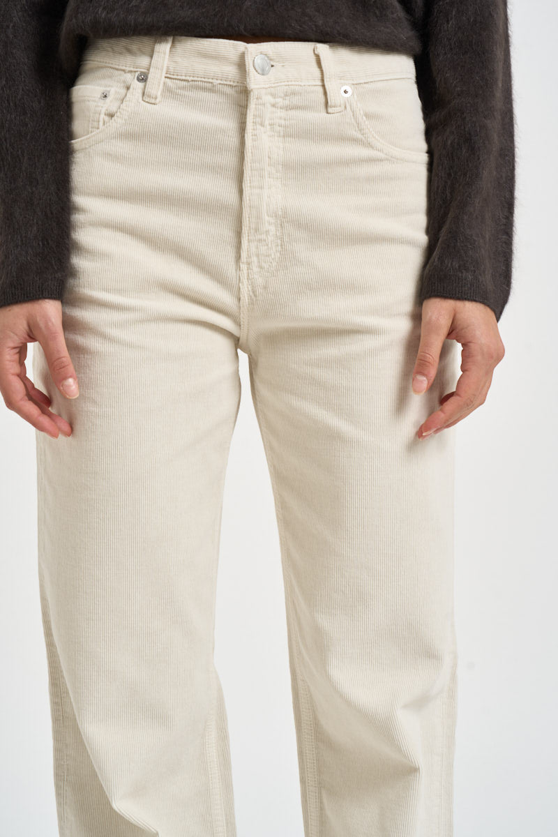 Pantalone donna Korea in velluto a coste panna KOREAVELVETPIER SNOW HAIKURE 