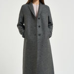 Cappotto donna Long Topcoat grigio melange AA1220 MIDDLEGREY HARRIS WHARF LONDON 