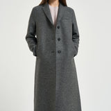 Cappotto donna Long Topcoat grigio melange AA1220 MIDDLEGREY HARRIS WHARF LONDON 