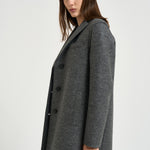 Cappotto donna Long Topcoat grigio melange AA1220 MIDDLEGREY HARRIS WHARF LONDON 