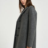 Cappotto donna Long Topcoat grigio melange AA1220 MIDDLEGREY HARRIS WHARF LONDON 