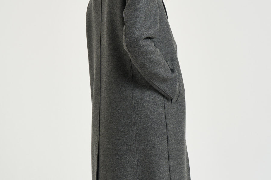 Cappotto donna Long Topcoat grigio melange AA1220 MIDDLEGREY HARRIS WHARF LONDON 