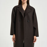 Cappotto donna doppiopetto marrone scuro AC1487 DARKBROWN HARRIS WHARF LONDON 