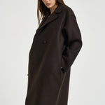 Cappotto donna doppiopetto marrone scuro AC1487 DARKBROWN HARRIS WHARF LONDON 