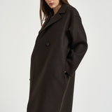Cappotto donna doppiopetto marrone scuro AC1487 DARKBROWN HARRIS WHARF LONDON 