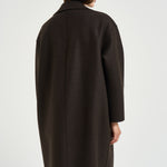 Cappotto donna doppiopetto marrone scuro AC1487 DARKBROWN HARRIS WHARF LONDON 