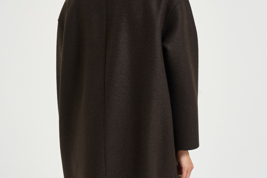 Cappotto donna doppiopetto marrone scuro AC1487 DARKBROWN HARRIS WHARF LONDON 