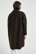 Cappotto donna doppiopetto marrone scuro AC1487 DARKBROWN HARRIS WHARF LONDON 
