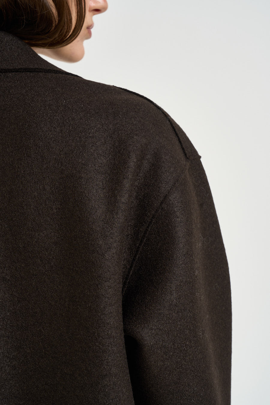 Cappotto donna doppiopetto marrone scuro AC1487 DARKBROWN HARRIS WHARF LONDON 