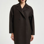 Cappotto donna doppiopetto marrone scuro AC1487 DARKBROWN HARRIS WHARF LONDON 