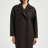 Cappotto donna doppiopetto marrone scuro AC1487 DARKBROWN HARRIS WHARF LONDON 
