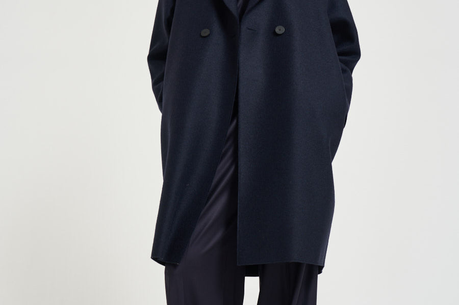 Cappotto donna doppiopetto blu AC1487 NAVYBLUE HARRIS WHARF LONDON 