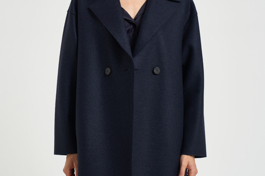 Cappotto donna doppiopetto blu AC1487 NAVYBLUE HARRIS WHARF LONDON 