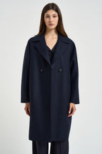 Cappotto donna midi doppiopetto blu AC1487 NAVYBLUE HARRIS WHARF LONDON 