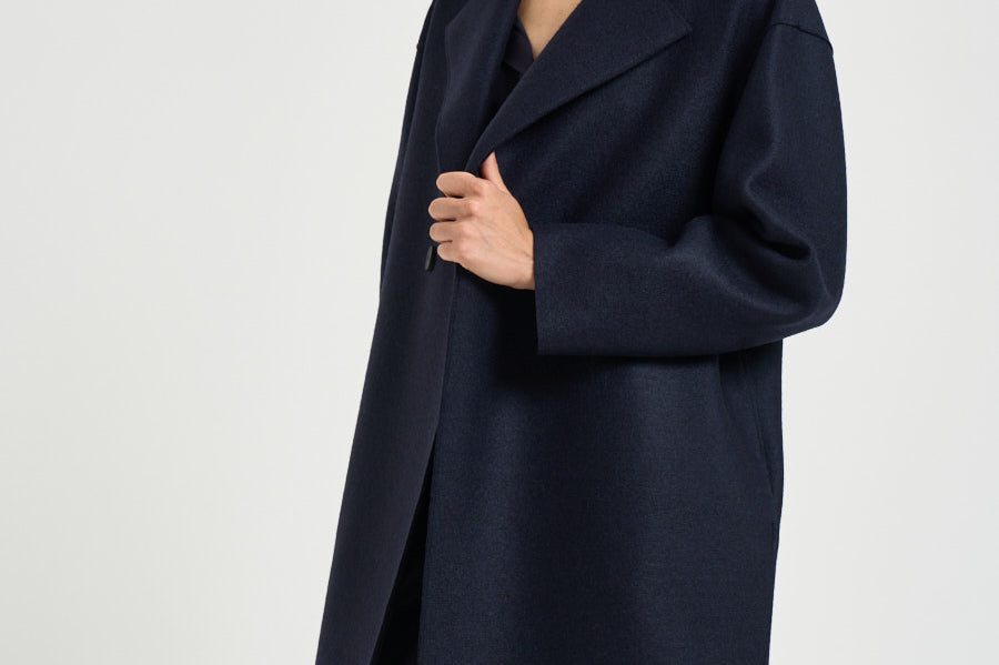 Cappotto donna doppiopetto blu AC1487 NAVYBLUE HARRIS WHARF LONDON 