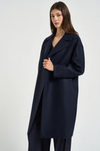 Cappotto donna midi doppiopetto blu AC1487 NAVYBLUE HARRIS WHARF LONDON 