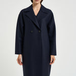 Cappotto donna doppiopetto blu AC1487 NAVYBLUE HARRIS WHARF LONDON 
