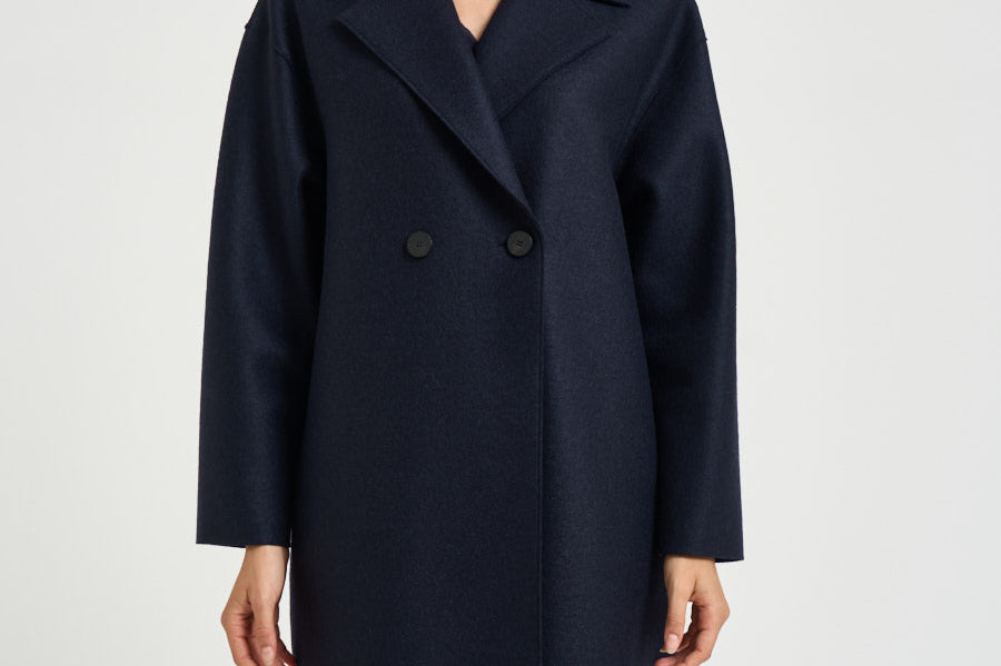 Cappotto donna doppiopetto blu AC1487 NAVYBLUE HARRIS WHARF LONDON 