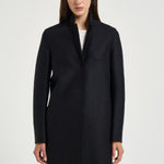 Cappotto donna midi monopetto nero AE1301 BLACK HARRIS WHARF LONDON 