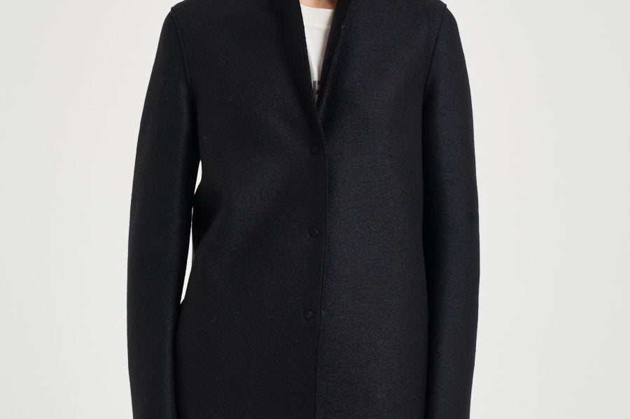 Cappotto donna midi monopetto nero AE1301 BLACK HARRIS WHARF LONDON 