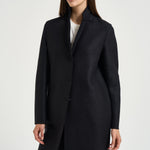 Cappotto donna midi monopetto nero AE1301 BLACK HARRIS WHARF LONDON 