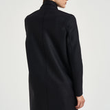 Cappotto donna midi monopetto nero AE1301 BLACK HARRIS WHARF LONDON 