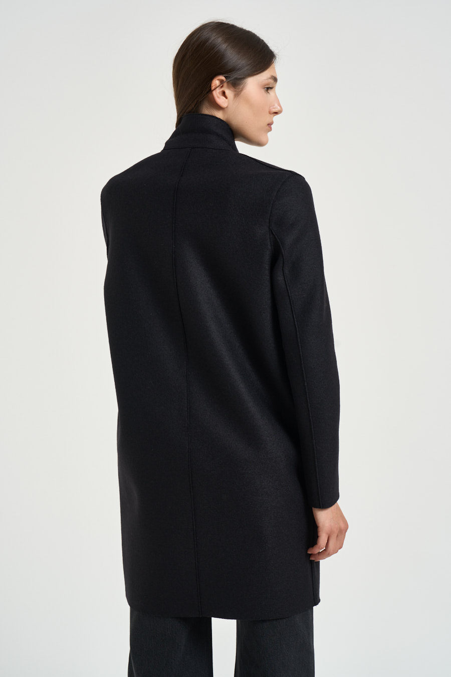 Cappotto donna coocun midi nero AE1301 BLACK HARRIS WHARF LONDON 