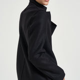 Cappotto donna midi monopetto nero AE1301 BLACK HARRIS WHARF LONDON 