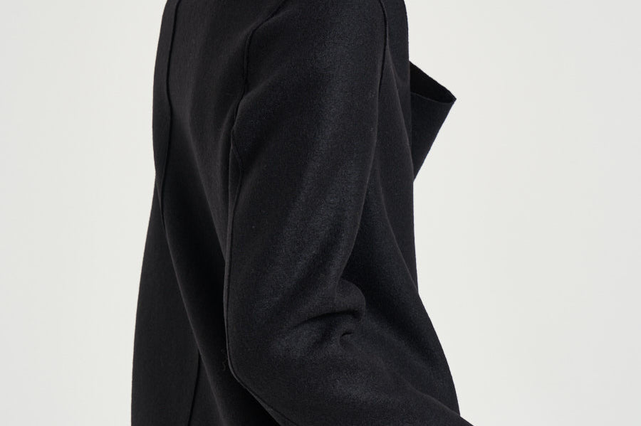 Cappotto donna midi monopetto nero AE1301 BLACK HARRIS WHARF LONDON 