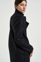 Cappotto donna coocun midi nero AE1301 BLACK HARRIS WHARF LONDON 