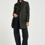 Cappotto donna midi monopetto verde militare AE1301 DARKKHAKI HARRIS WHARF LONDON 