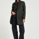Cappotto donna midi monopetto verde militare AE1301 DARKKHAKI HARRIS WHARF LONDON 