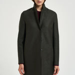 Cappotto donna midi monopetto verde militare AE1301 DARKKHAKI HARRIS WHARF LONDON 