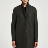 Cappotto donna midi monopetto verde militare AE1301 DARKKHAKI HARRIS WHARF LONDON 