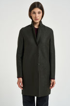 Cappotto donna coocun midi verde militare AE1301 DARKKHAKI HARRIS WHARF LONDON 