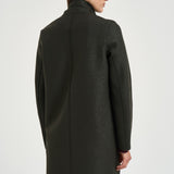 Cappotto donna midi monopetto verde militare AE1301 DARKKHAKI HARRIS WHARF LONDON 