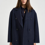 Cappotto donna over peacoat blu notte AG2482 NAVYBLUE HARRIS WHARF LONDON 